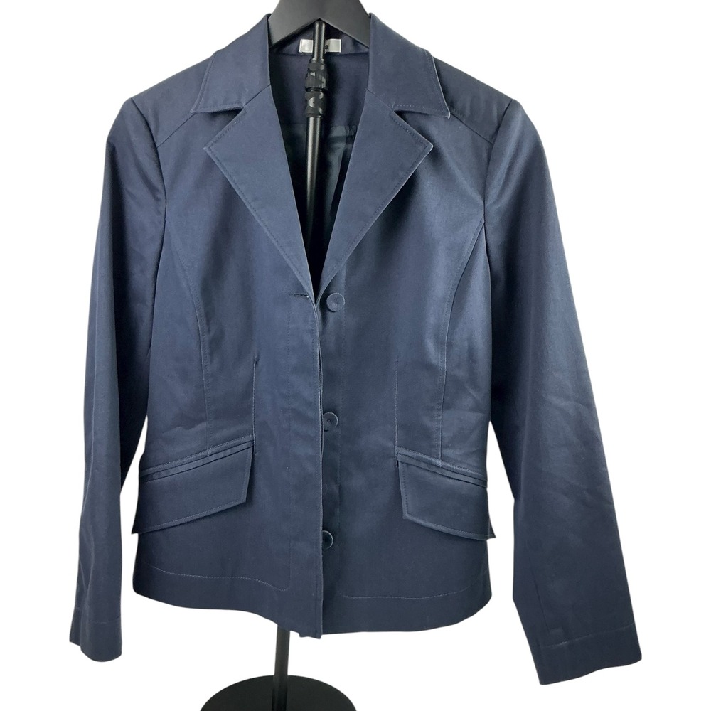 Reba Navy Blue Blazer Womens Size‎ 4 Business Casual Career Jacket